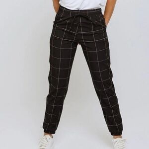 Albion S Jettsetters Black Windowpane Joggers
